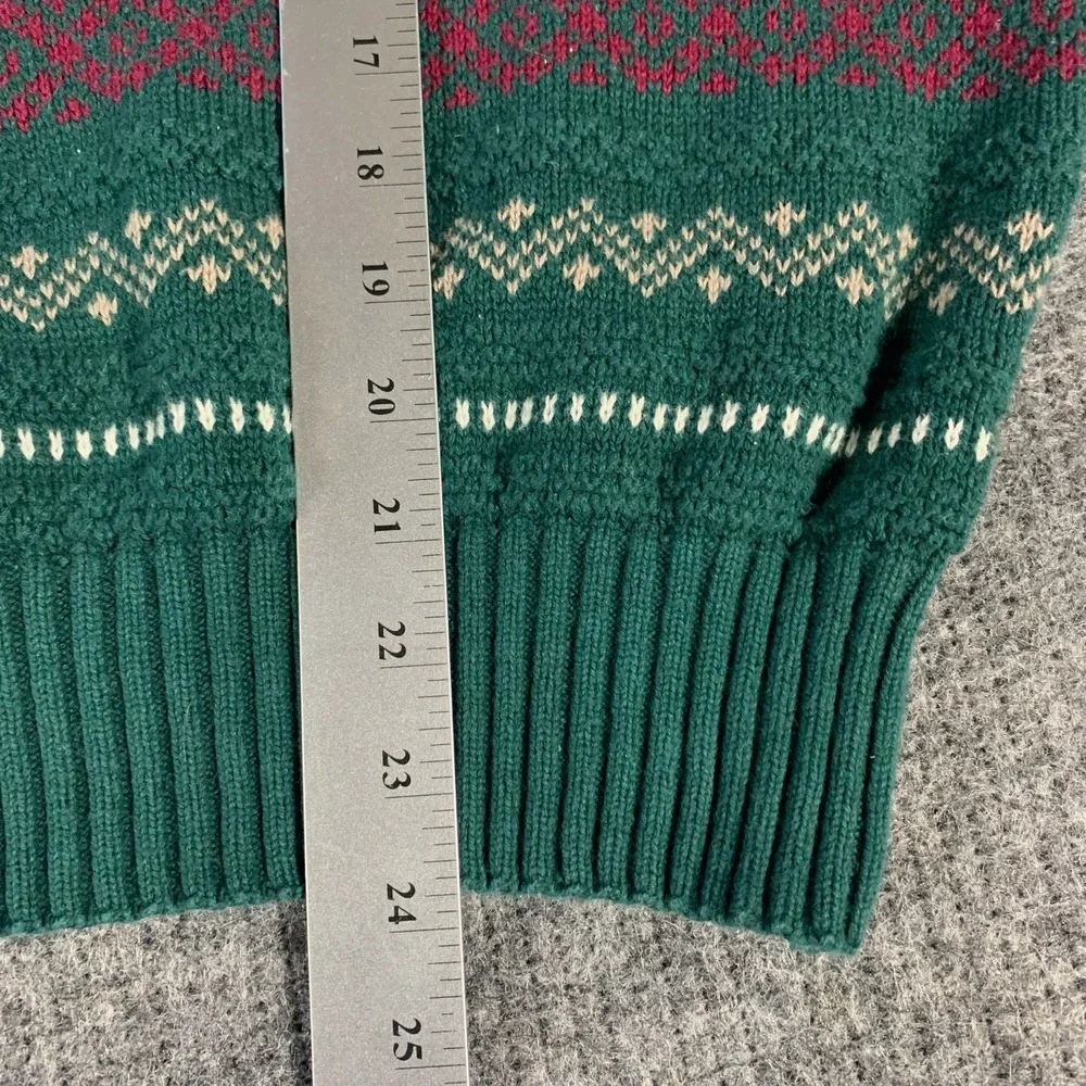 VTG American Eagle Sweater Mens Medium Green‎ Fair Isle Nordic Outdoors USA 90s